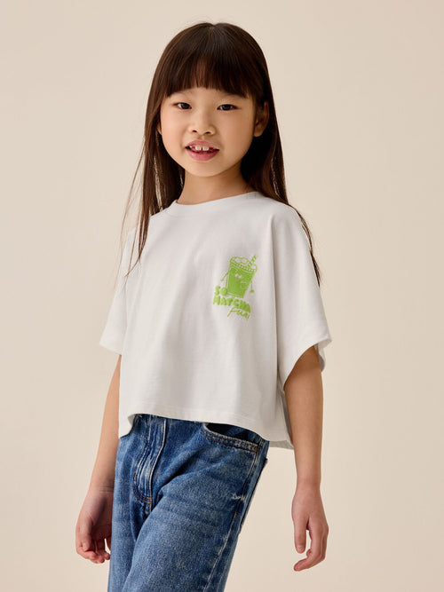 White Matcha Boxy Graphic T-Shirt (3-16yrs)