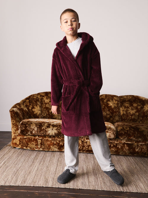Burgundy Red Fleece Robe (1.5-16yrs)