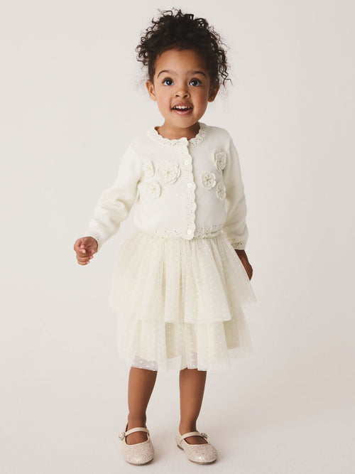 Ecru White Party Occasion Skirt Set (3mths-10yrs)