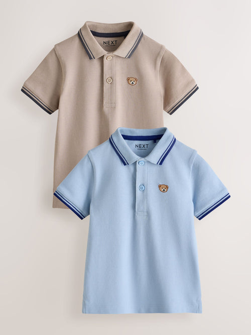 Blue/Neutral Polo Shirts 2 Pack (3mths-7yrs)