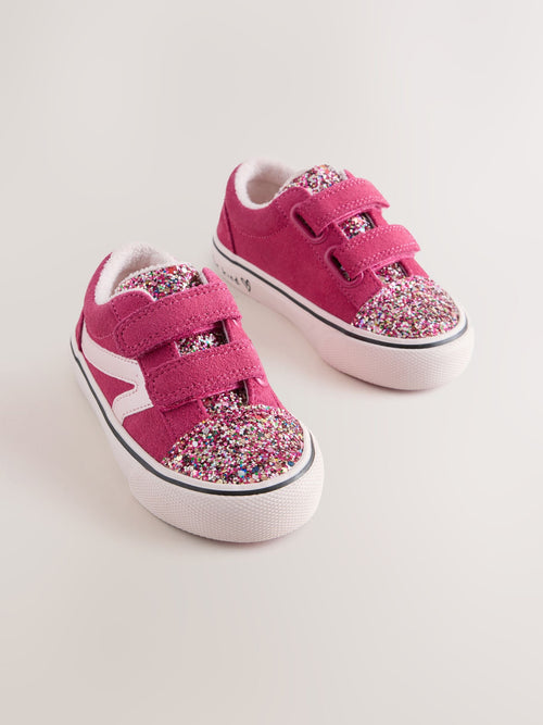 Raspberry Pink Wide Fit (G) Touch Fastening Trainers