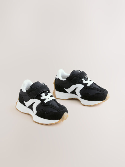 Black Elastic Lace Touch Fasten Trainers