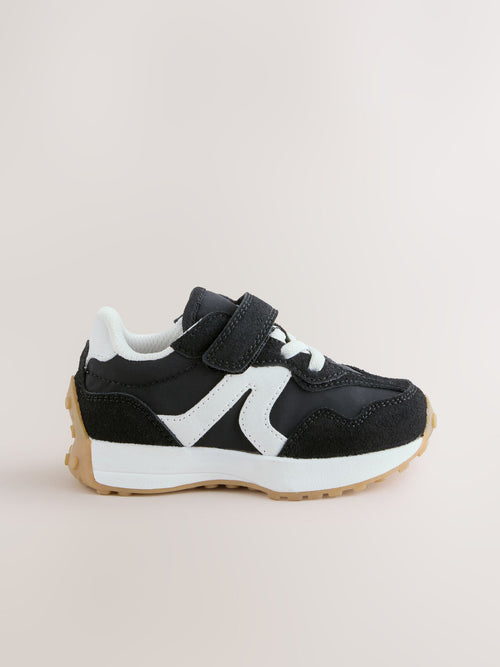 Black Elastic Lace Touch Fasten Trainers