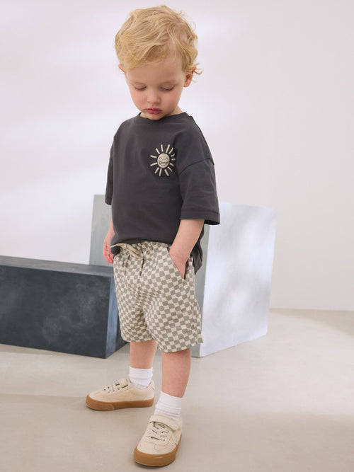 Charcoal Grey Short Sleeve T-Shirt & Shorts Set (3mths-7yrs)