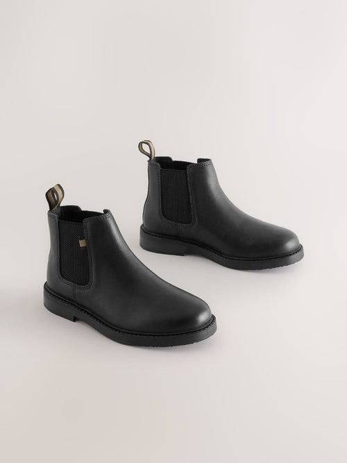 Black Leather Chelsea Boots