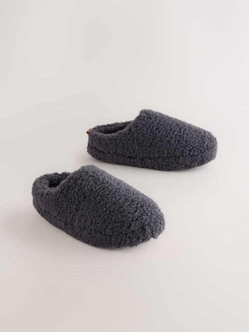 Grey Borg Warm Lined Slipper Mules