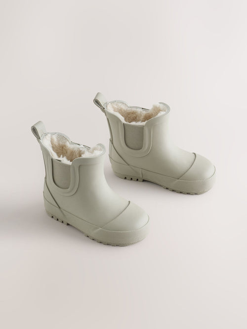 Beige Warm Lined Ankle Wellies