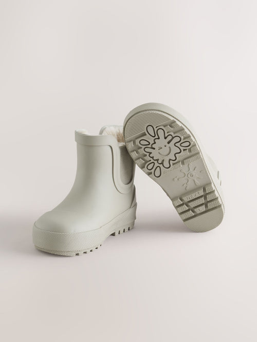 Beige Warm Lined Ankle Wellies
