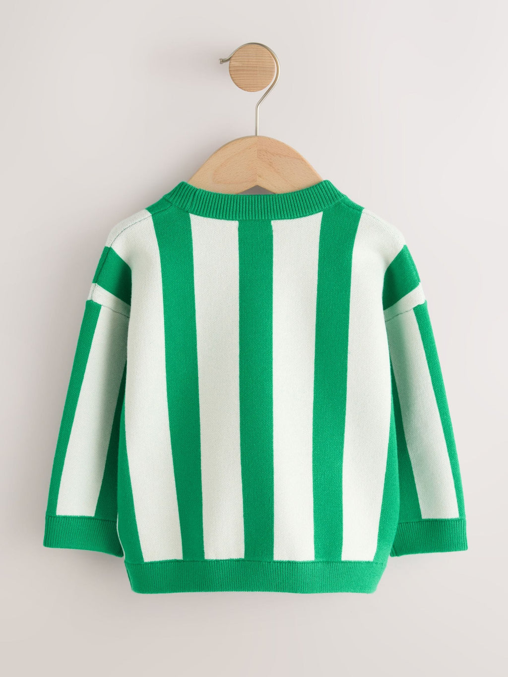 Green/Ecru Pretzel Knitted Crew Neck Jumper (3mths-7yrs)