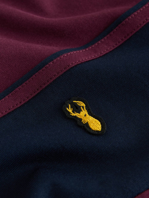 Berry Red/ Navy Colourblock Short Sleeve T-Shirt (3-16yrs)
