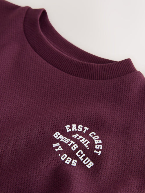 Berry Red Varsity Relaxed Fit T-Shirt (3-16yrs)