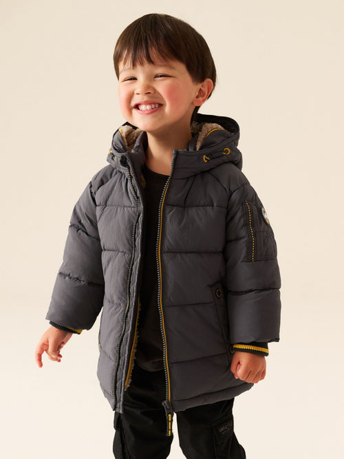 Grey Borg Lined Padded Coat (6mths-7yrs)