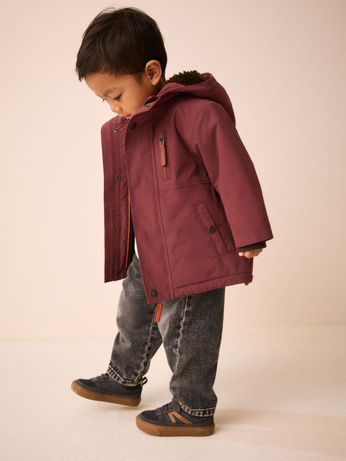 Rust Brown Waterproof Borg Lined Parka (3mths-7yrs)