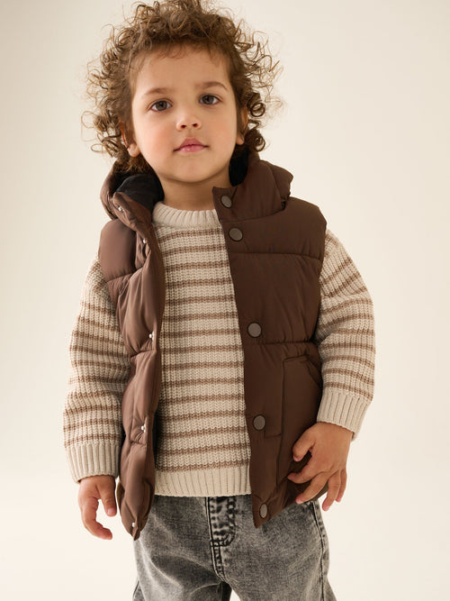 Brown Hooded Gilet (3mths-10yrs)