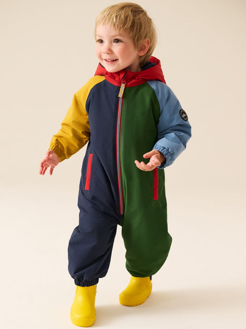 Colour Block Wadded Waterproof Puddlesuit (3mths-7yrs)