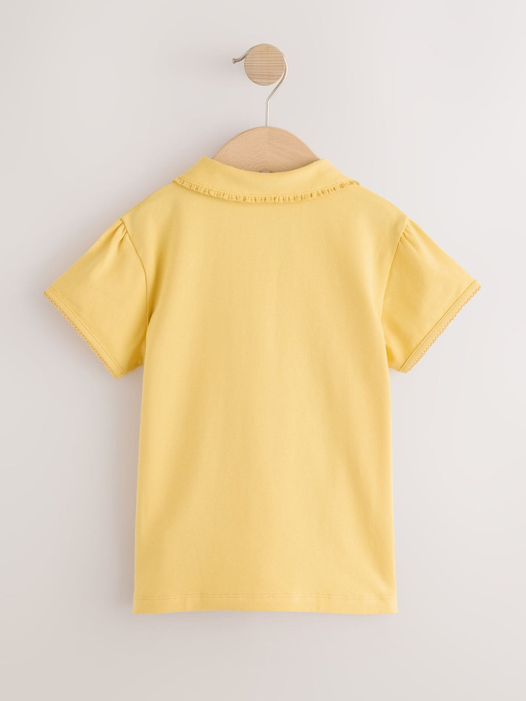 Yellow Girls Cotton Stretch Frill Collar School Polo Tops 2 Pack (3-16yrs)