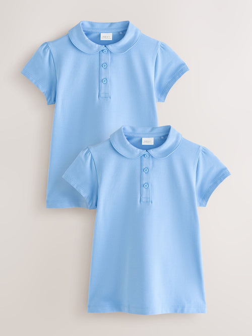 Blue 2 Pack Cotton Stretch Jersey Tops (3-16yrs)