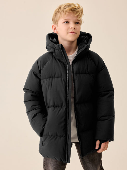 Black Microfleece Lined Padded Coat (3-17yrs)
