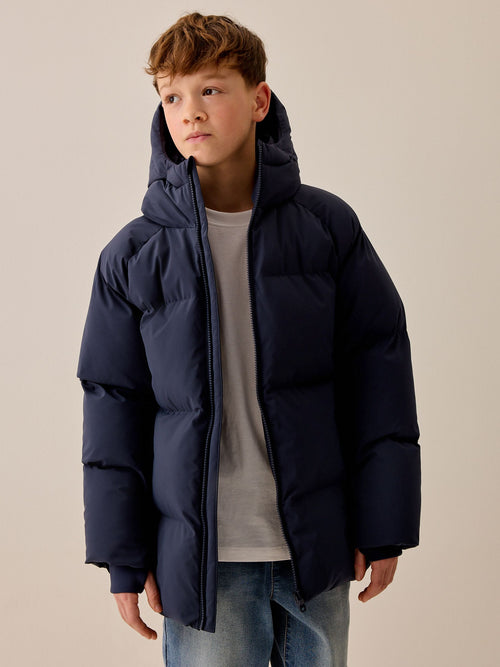 Navy Microfleece Lined Padded Coat (3-17yrs)