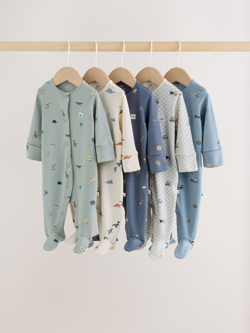 Blue Character Baby Sleepuits 5 Pack (0-2yrs)