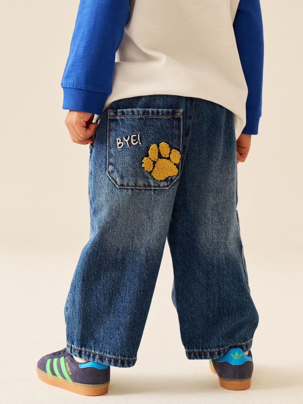 Mid Blue Denim Wide Leg Pull On Jeans (3mths-7yrs)