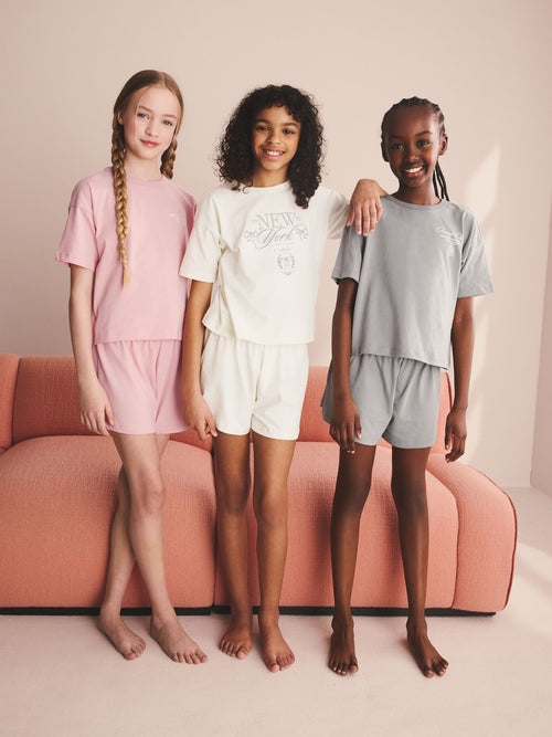 Pink Short Pyjamas 3 Pack (3-16yrs)