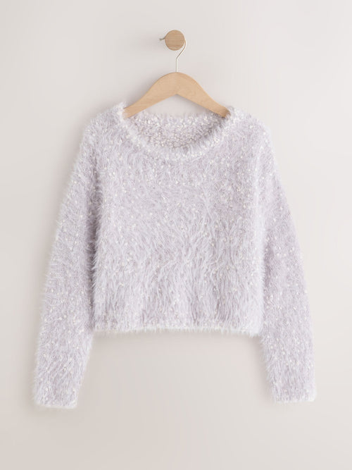 Grey Fluffy Jumper (3-16yrs)