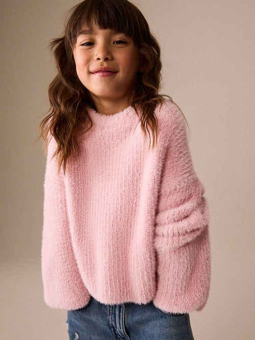 Pink Fluffy Jumper (3-16yrs)