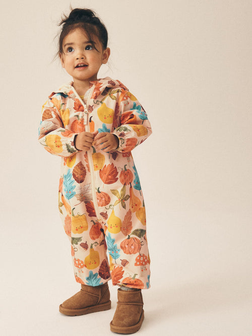 Autumn Pumpkin Waterproof Fleece Lined Puddlesuit (3mths-7yrs)
