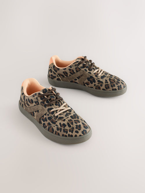 Animal Print Standard Fit (F) Retro Trainers