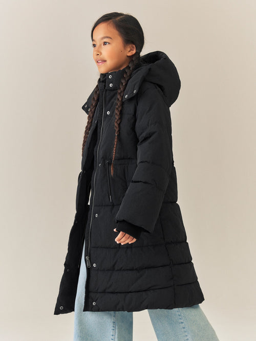 Black Shower Resistant Padded Coat (3-16yrs)