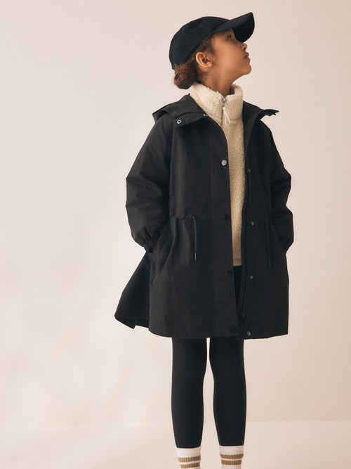Black Waterproof Skirted Rain Jacket (3-16yrs)