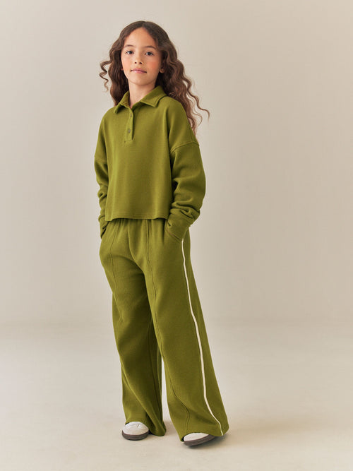 Olive Green Rugby Wide Leg Set (3-16yrs)