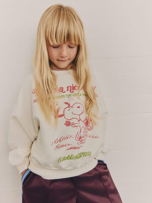 Cream Snoopy Long Sleeve Sweatshirt (3-16yrs)