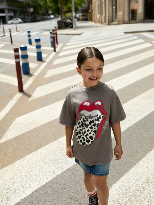 Charcoal Grey Rolling Stones Oversized T-Shirt (3-16yrs)
