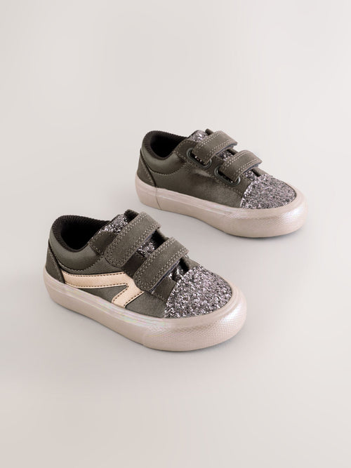 Pewter Grey Standard Fit (F) Touch Fastening Trainers