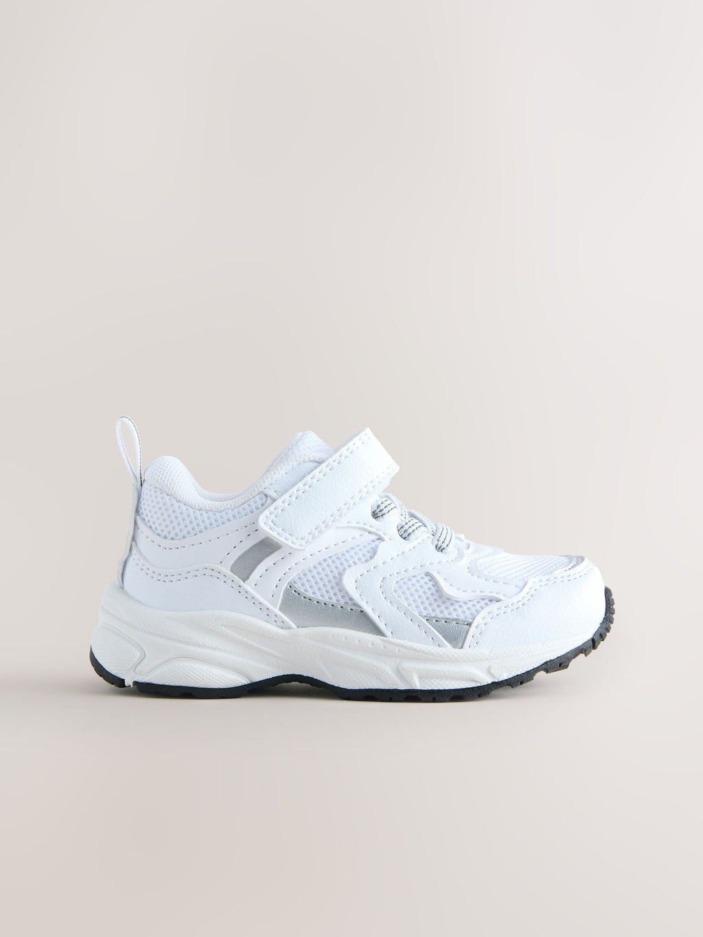 White Elastic Lace Touch Fasten Trainers