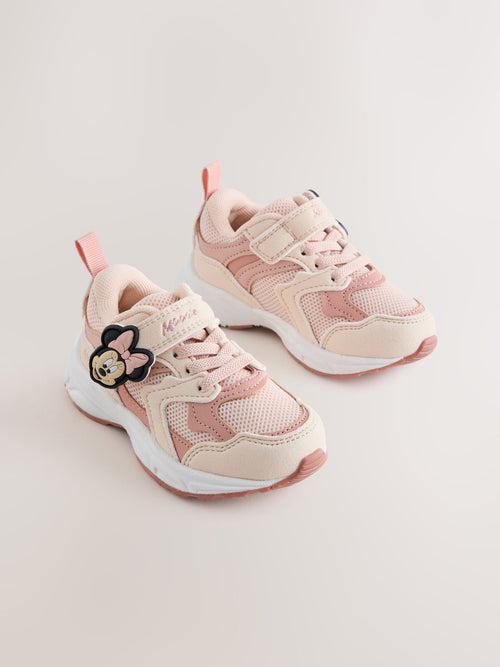 Pink Minnie Mouse Elastic Lace Touch Fasten Trainers