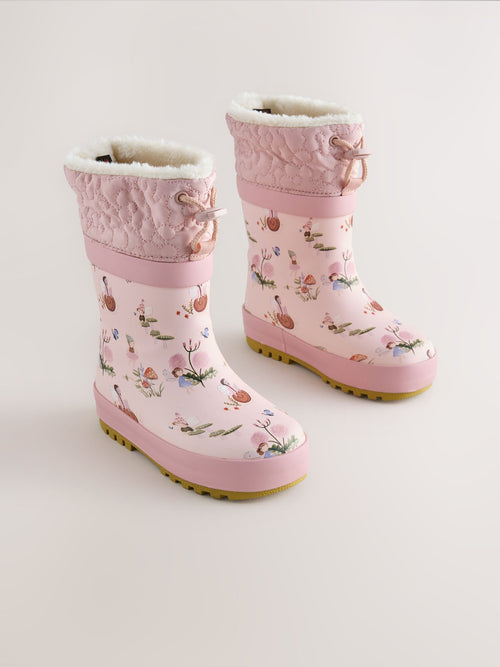 Pink Fairy Thinsulate Lined Cuff Wellies