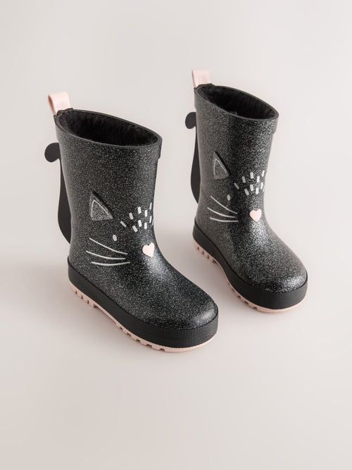 Black Cat Wellies