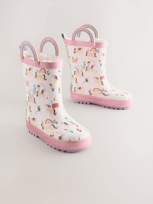 Pink Unicorn Handle Wellies