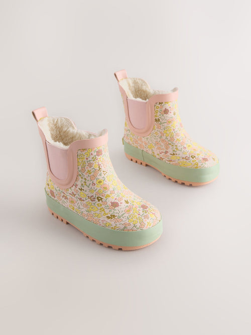 Sage Green Floral Chelsea Wellies