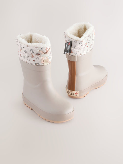 Mocha Brown Thinsulate Lined Cuff Wellies