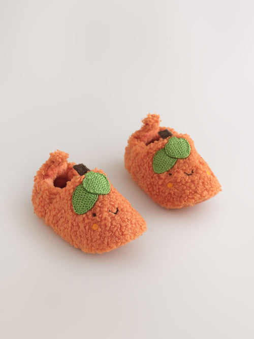 Orange Pumpkin Baby Slip-On Shoes (0-18mths)