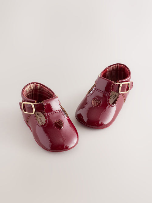 Burgundy Red Baby T-Bar Shoes (0-18mths)