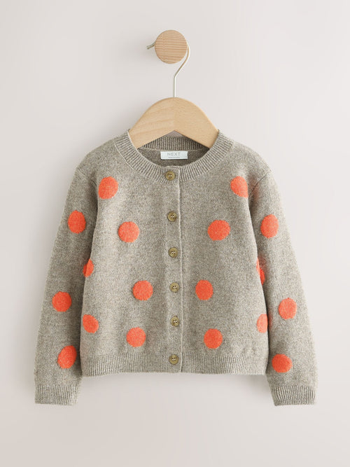 Orange spot Knit Cardigan (3mths-7yrs)