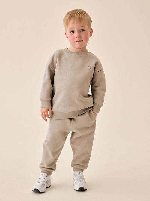 Neutral Smile Logo Sweatshirt And Joggers Set (3mths-7yrs)