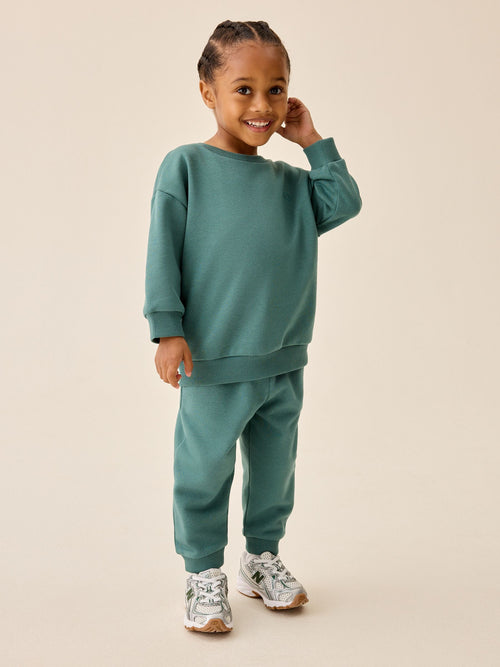 Green Smile Logo Sweatshirt And Joggers Set (3mths-7yrs)