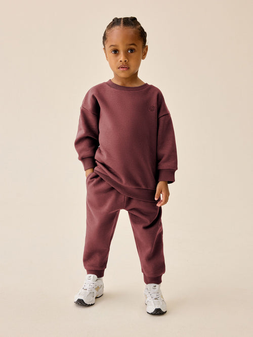 Rust Red Smile Logo Sweatshirt And Joggers Set (3mths-7yrs)