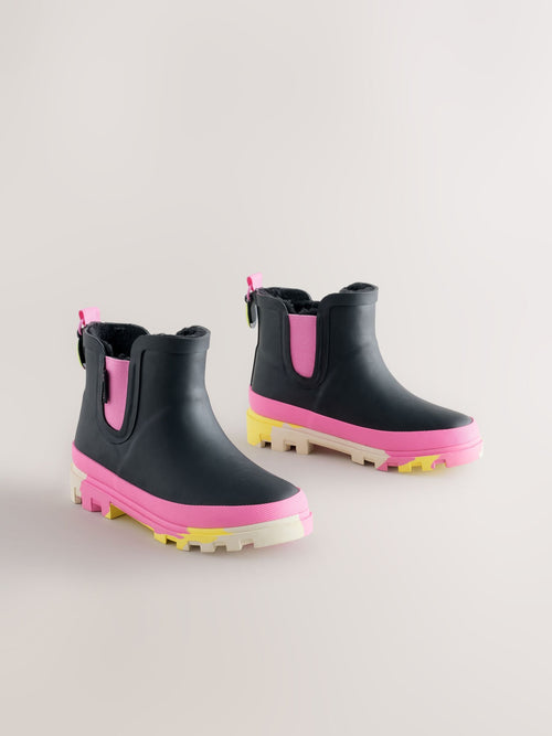 Black Marbled Sole Chelsea Wellies